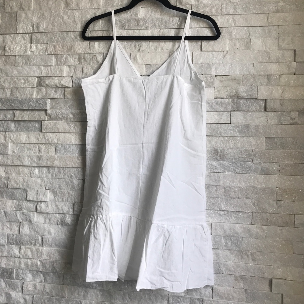 White Ruffle Hem Spaghetti Strap Dress - Picture 3 of 3